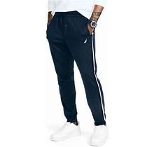 Nautica Men's Navtech Sustainably Crafted Side-Stripe Track Pants, Navy Blue, 2Xl