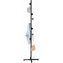 Coat Rack, Free-Standing Metal Hall Tree Stand For Entry-Way To Hanging