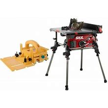 Skil 15 Amp 10 Inch Portable Jobsite Table Saw With Microjig Grr-Ripper Advanced 3D Pushblock