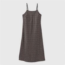 A New Day Dresses | Multicolor Dot Satin Slip Dress | Color: Black/White | Size: S