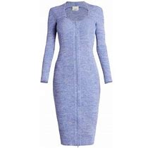 Isabel Marant Women's Zael Ribbed Wool Midi Dress - Lavender - Size 10