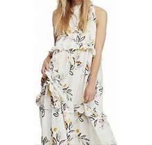 Free People Anita Floral Floral Printed Maxi Dress In Ivory Size M