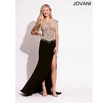 Jovani Dresses | Jovani Black Cap Sleeve Sheer Mermaid Dress | Color: Black | Size: 4