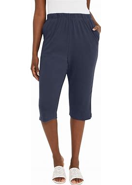 Plus Size Women's Soft Ease Capri By Jessica London In Navy (Size 30/32)