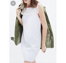 Madewell Dresses | Madewell Sundream Fringe Dress F3015 White Size 0 Sleeveless | Color: White | Size: 0