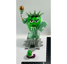 M&M's World Green Character Miss Statue Of Liberty Candy Dispenser & Miniature