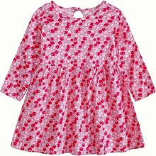 Children's Cute Pleated Dress, Baby Girl's Long Sleeve Sunflower Graphic Princess Dress,Rose Red,High Quality,Temu