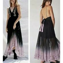 Free People Maxi Ombre Embellished Maxi Dress Sz 0
