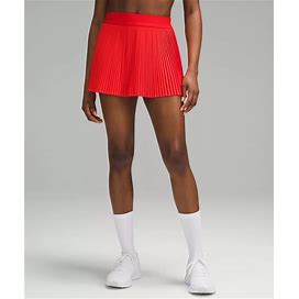 Lululemon Varsity High-Rise Pleated Tennis Skirt | Red|Hot Heat - Size 2 Swift Fabric