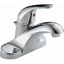 Delta Foundations Chrome 4-In Centerset 1-Handle Watersense Bathroom Sink Faucet With Drain | B510LF-PPU-ECO
