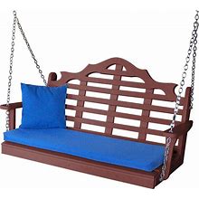 A&L Furniture Poly Recycled Plastic Marlboro Porch Swing (Cherry Wood / 4 Feet) | The Bench Store