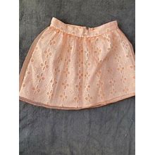 Forever 21 Peach Sheer Mini Skirt With Cloth Underlay Size Xs