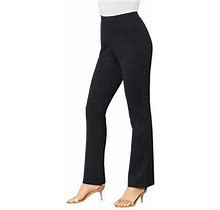 Plus Size Women's Bootcut Ultimate Ponte Pant By Roaman's In Black (Size 18 W) Stretch Knit