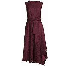Natori Women's Scroll Lace Midi-Dress - Bordeaux - Size 8