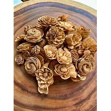 Medium Sola Wood Flower Assortment | Tan | Wood Flowers | Sola Wood Flowers | Loose Wood Flowers | Bulk Wood Flowers | Decor