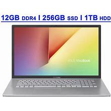 Asus Vivobook Premium Business Laptop Computer 17.3 FHD Display 10th Gen Intel Quad-Core I5-1035G1 12Gb Ddr4 256Gb SSD + 1TB HDD Fingerprint Reader Ba
