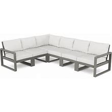 Outdoor Sofa - POLYWOOD® EDGE 6-Piece Modular Deep Seating Set In Gray | Size 32.0 H X 110.5 W X 85.0 D In | OCGV1789_68603257_68603258 | Joss & Main