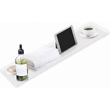 Yuncheng Home Acrylic Shower Caddy Bathroom Bathtub Tray Caddy Over The Tub Bath Tray Wine Glass Holder Acrylic