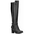 New York & Company Womens Andrina Block Heel Over The Knee Boots | Black | Regular 9 | Boots Over The Knee Boots