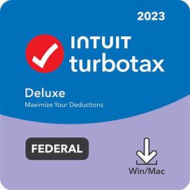 Intuit Turbotax Deluxe Federal Only + E-File, 2023, 1-Year Subscription, Windows /Mac Compatible, ESD
