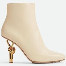 Bottega Veneta Knot Ankle Boot - White - Woman - 4 - Calfskin
