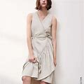 Zara Dresses | Zara Bnwt Ruffled Wrap 'Dress | Color: Gray | Size: L