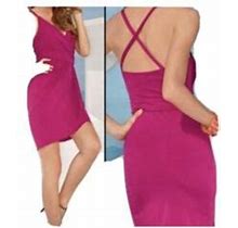 Boston Proper Pink Asymmetrical Front-Drape Dress Size 10 Pink