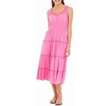Belle Du Jour Juniors' Sleeveless Knit Maxi Dress, Pink, Large