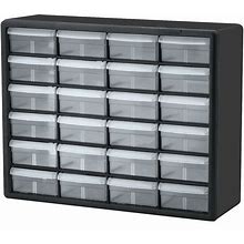 Akro-Mils Drawer Bin Cabinet: 20 in X 6 1/2 in X 15 3/4 In, 24 Drawers, Stackable, Polystyrene Model: 10124