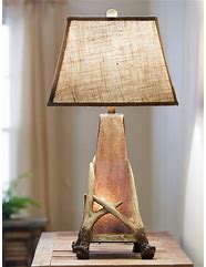 Image result for Antique Fenton Log Cabin Lamp