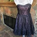 H&M Dresses | Black Plum Lace Strapless Dress Size 4 | Color: Black/Purple | Size: 4