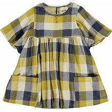 Vignette | Korin (Plaid Dress, Green & Mustard, Size 6Y) | Maisonette
