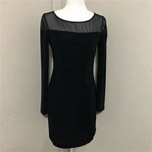 Bcbgeneration Dress Black/Metallic Long Sleeve Sz M