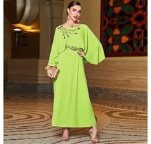 Eid Mubarak Abaya Women Muslim Long Maxi Dress Dubai Kaftan Ramadan