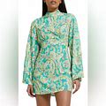 River Island Dresses | River Island Green Paisley Print Mini Dress Nwt Size Us 8 | Color: Blue/Green | Size: 8