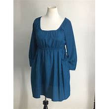Xhilaration Dress Medium Long Sleeve Boho Turquoise Women's Summer