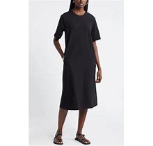 Nordstrom Stretch Cotton Midi T-Shirt Dress In Black At Nordstrom, Size Small