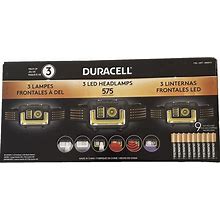 3 Pack Duracell 575 Lumen LED Headlamps - 6 Beam Modes Batteries Included NEW!