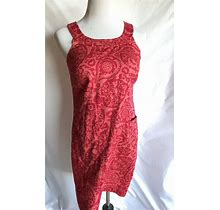 Ann Taylor Petites Orange/Red Floral Sleeveless Shift Dress W/ Pockets Size 6P