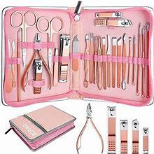 26 Pcs Manicure Set,Professional Pedicure Kit,Stainless Steel Nail Clippers