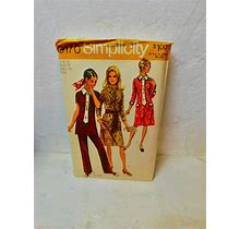 Simplicity 9170 1970'S Front Zip Dress Pattern - Shift Dress Or Tunic Pattern - Color Block Pattern - 70'S Pants Pattern - Size 16 Bust 38