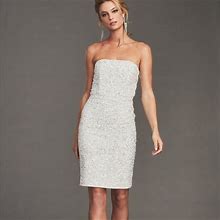 Retrofete Chandler Strapless Dress Silver/White Size Xs - Women | Color: White | Size: XS