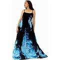 Pismayri Mayridress Womens Floral Maxi Dress Plus Size Clothing Long Casual Black 3X, Blue/Black