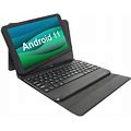 Visual Land Prestige Elite 10.1" 64GB Android 11 Quad-Core Tablet W/ Keyboard, Black