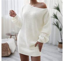 Wng Ladies Casual Fall/Winter Long-Sleeved Pullover Women Knit Dress