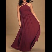 Lulu's Dresses | Air Of Romance Burgundy Maxi Dress | Color: Red | Size: 1X