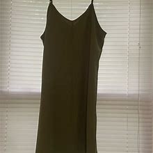 Chase Secret Womens V Neck Spaghetti Shoulder Strap Sleeveless Mini Dress | Color: Green | Size: M