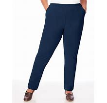 Blair Women's Essential Knit Pull-On Pants - Blue - PL - Petite