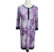 New York & Company Dresses | Lilac New York & Co. Paisley Shift Dress | Color: Black/Purple | Size: M