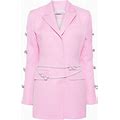 MACH & MACH - Embellished Cut-Out Wool Blazer Mini Dress - Women - Cupro/Wool - 36 - Pink